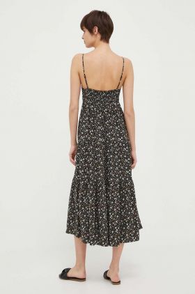 Pepe Jeans rochie PEY culoarea negru, midi, evazati