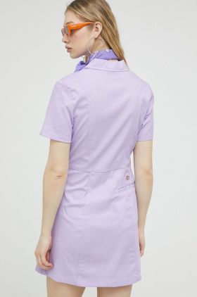 Dickies rochie culoarea violet, mini, evazati