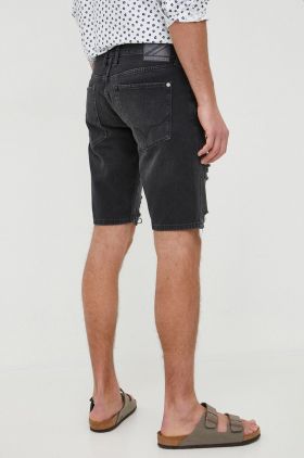 Pepe Jeans pantaloni scurti jeans Stanley barbati, culoarea negru