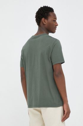 Levi's tricou din bumbac culoarea verde, neted