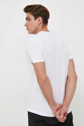 Alpha Industries tricou din bumbac Basic T-Shirt culoarea alb, cu imprimeu 100501.09-White