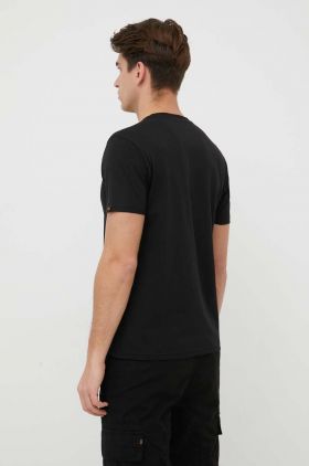 Alpha Industries tricou din bumbac culoarea negru, cu imprimeu