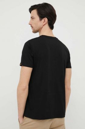 Alpha Industries tricou din bumbac culoarea negru, cu imprimeu 126501RR.03-Black