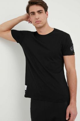 Alpha Industries tricou din bumbac culoarea negru, cu imprimeu