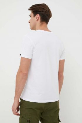 Alpha Industries tricou din bumbac Basic T Small Logo culoarea alb, cu imprimeu 188505.09-White