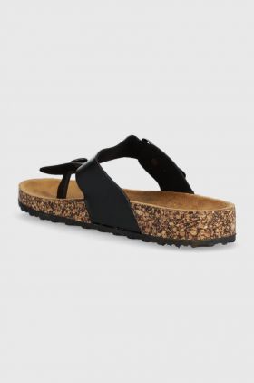 Answear Lab slapi femei, culoarea negru, cu toc plat