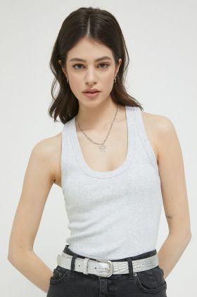 Abercrombie & Fitch top femei, culoarea gri