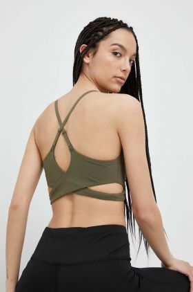 adidas Performance sutien yoga culoarea verde, neted