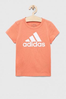 adidas tricou de bumbac pentru copii G BL culoarea portocaliu