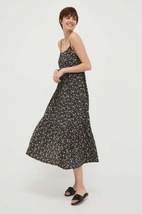 Pepe Jeans rochie PEY culoarea negru, midi, evazati