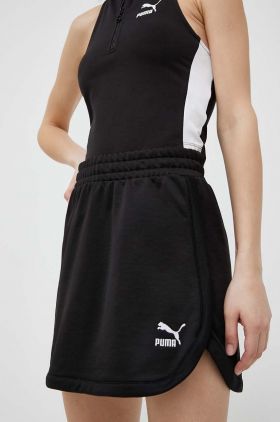 Puma fusta culoarea negru, mini, drept