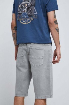 Medicine pantaloni scurti jeans barbati, culoarea gri