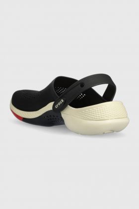 Crocs papuci Literide 360 Ombre Marbled Clog femei, culoarea negru, 208281 208281.0C4-0C4