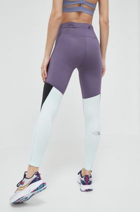 The North Face leggins de alergare culoarea violet, modelator