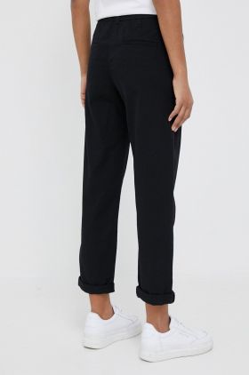 United Colors of Benetton pantaloni femei, culoarea negru, drept, medium waist