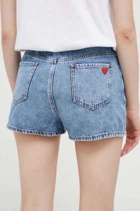 Love Moschino pantaloni scurti jeans femei, neted, high waist