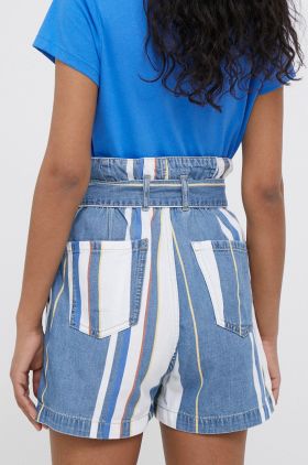 Pepe Jeans pantaloni scurti jeans Phoebe Retro femei, modelator, high waist