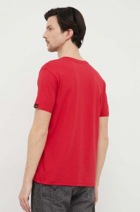 Alpha Industries tricou din bumbac culoarea roșu, cu imprimeu 188505.328-SpeedRed