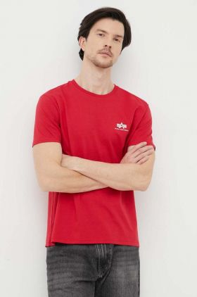 Alpha Industries tricou din bumbac culoarea roșu, cu imprimeu 188505.328-SpeedRed