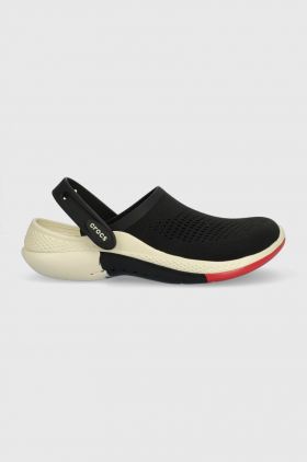 Crocs papuci Literide 360 Ombre Marbled Clog femei, culoarea negru, 208281 208281.0C4-0C4