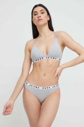 Pepe Jeans sutien culoarea gri, melanj