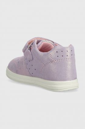 Primigi sneakers de piele întoarsă pentru copii culoarea violet