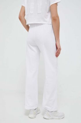 Dkny pantaloni de trening culoarea alb, neted