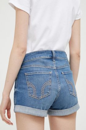 Hollister Co. pantaloni scurti jeans femei, neted, high waist