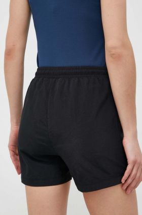 Champion pantaloni scurti femei, culoarea negru, neted, high waist