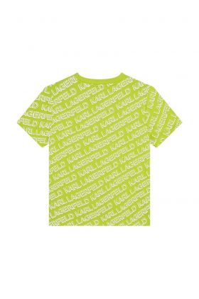 Karl Lagerfeld tricou de bumbac pentru copii culoarea verde, modelator