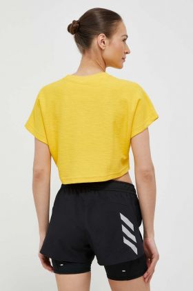 adidas tricou din bumbac culoarea galben