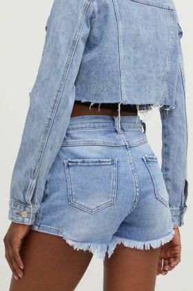 Answear Lab pantaloni scurti jeans femei, neted, high waist