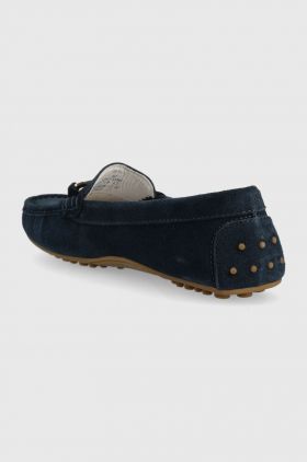 Wojas mocasini din piele intoarsa femei, culoarea albastru marin, cu toc plat, 4621066