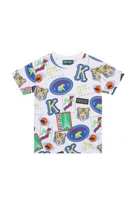 Kenzo Kids tricou de bumbac pentru copii culoarea alb, modelator