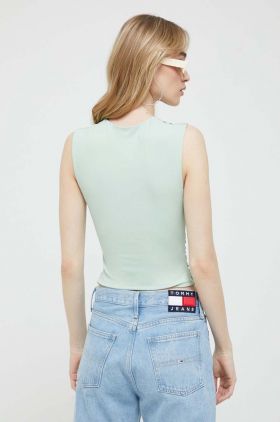 Abercrombie & Fitch bluza femei, culoarea verde, neted