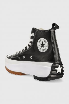 Converse teniși de piele Run Star Hike Platform culoarea negru, A04292C