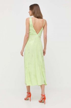 For Love & Lemons rochie Ilana culoarea verde, midi, mulata