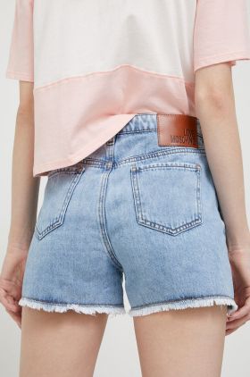 Love Moschino pantaloni scurti jeans femei, neted, high waist