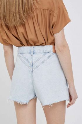 Pepe Jeans pantaloni scurti jeans Summer Sky femei, neted, high waist