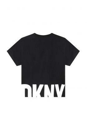 Dkny tricou de bumbac pentru copii culoarea negru, cu imprimeu