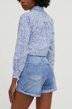 Answear Lab pantaloni scurti jeans femei, neted, high waist