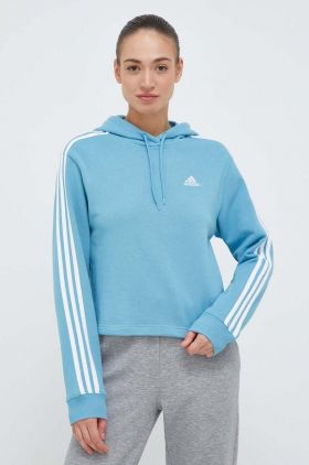 adidas hanorac de bumbac femei, cu glugă, cu imprimeu