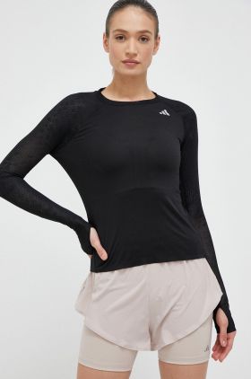 adidas Performance longsleeve pentru alergare Adizero culoarea negru