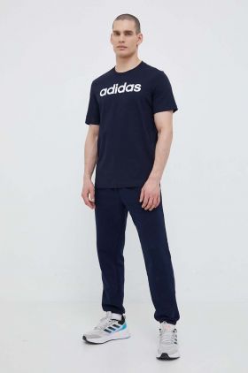 adidas tricou din bumbac culoarea bleumarin, cu imprimeu IC9275