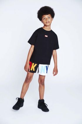 Dkny tricou de bumbac pentru copii culoarea negru, cu imprimeu