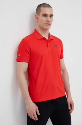 Helly Hansen tricou polo barbati, culoarea rosu, neted