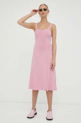 Remain rochie culoarea roz, mini, mulata