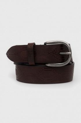 Sisley curea de piele barbati, culoarea maro