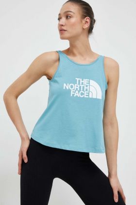 The North Face top din bumbac culoarea turcoaz