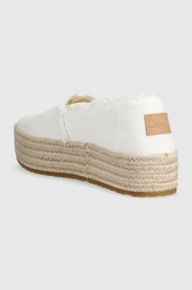 Toms espadrile Valencia culoarea alb, cu platforma, 10019820